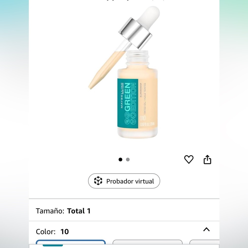 Maybelline Green Edition Superdrop - Tinted Oil Base Makeup Foundation